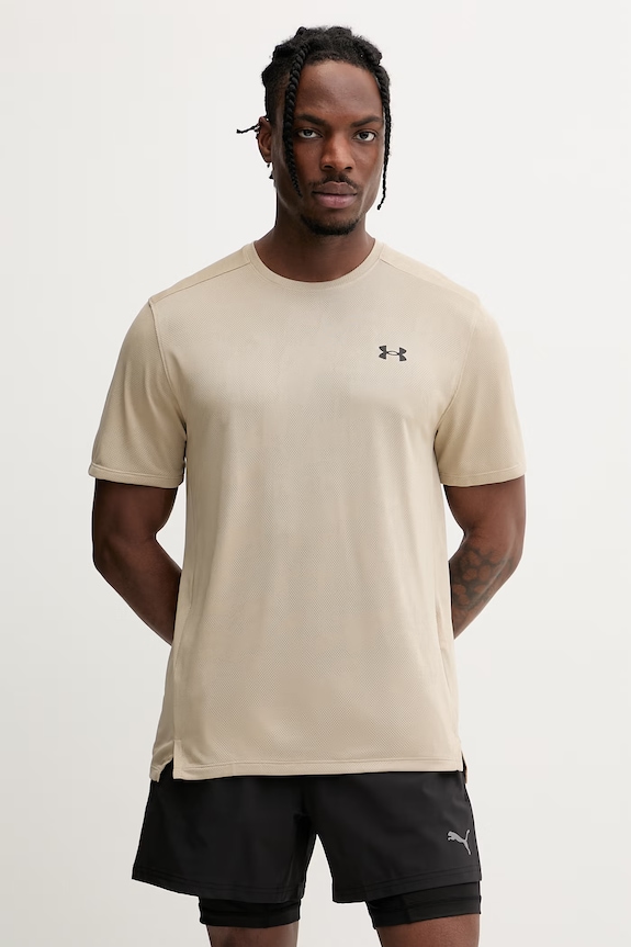 Under Armour t-shirt γυμναστικής ανδρικό μπεζ 1390047