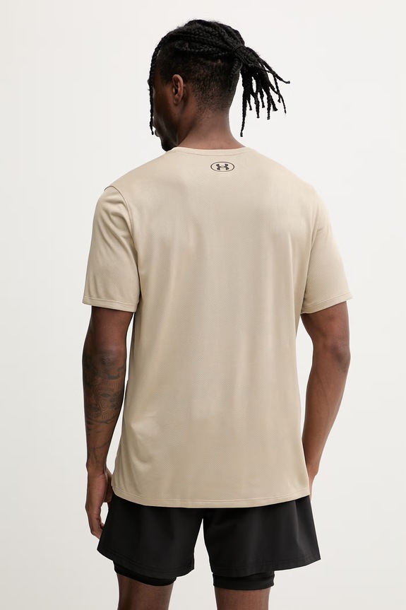 Ρούχα Under Armour t-shirt γυμναστικής ανδρικό 1390047 μπεζ