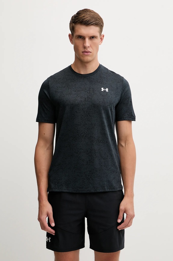 Under Armour t-shirt γυμναστικής ανδρικό UA Tech μαύρο 6005920