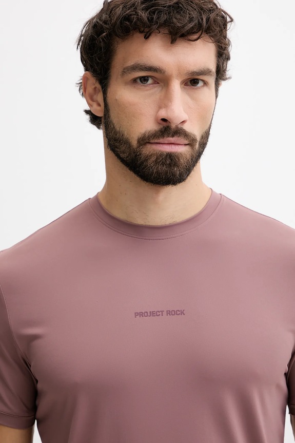 Αθλητικό μπλουζάκι Under Armour Project Rock καφέ 6007149