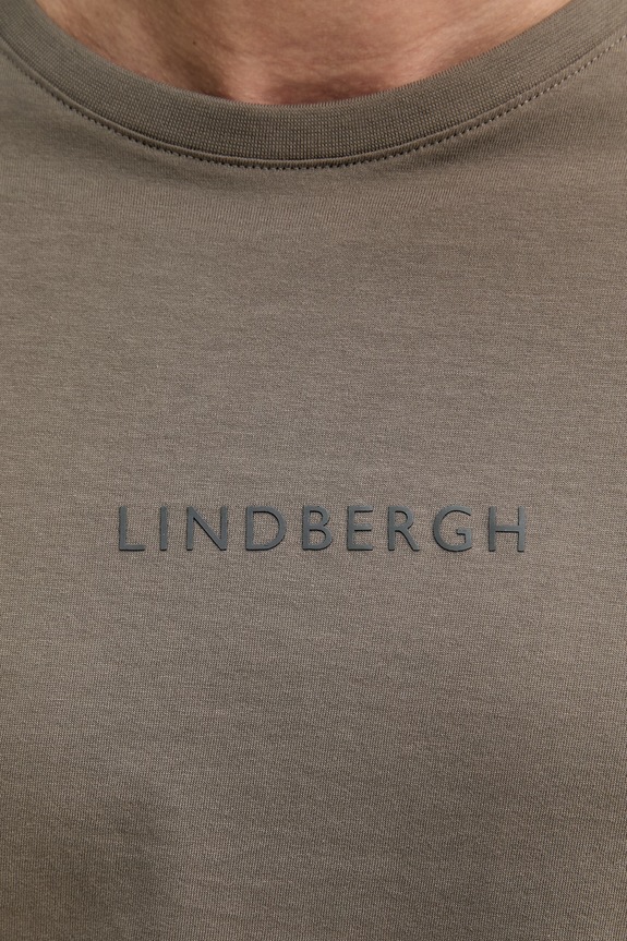 Lindbergh T-shirt basic męski bawełniany 30.400200B brązowy