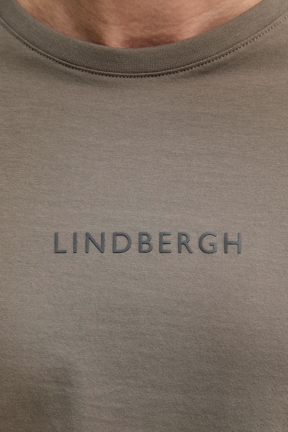 Lindbergh T-shirt basic męski bawełniany 30.400200B brązowy