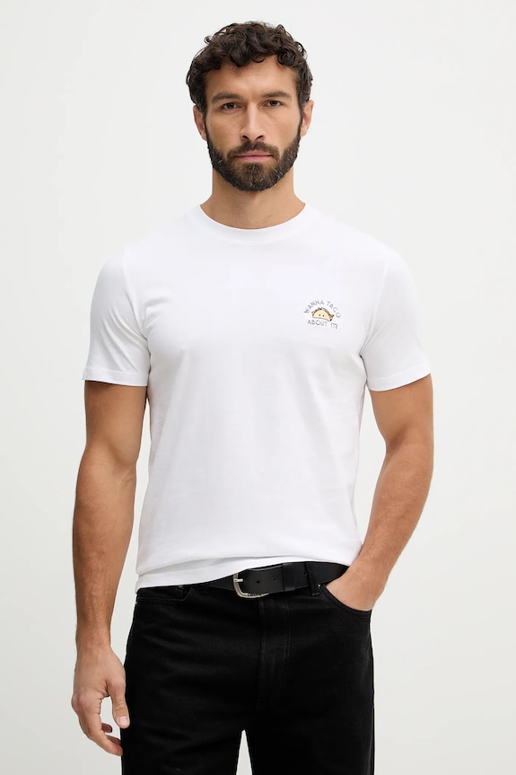 Lindbergh t-shirt bawełniany aplikacja biały 30.400235