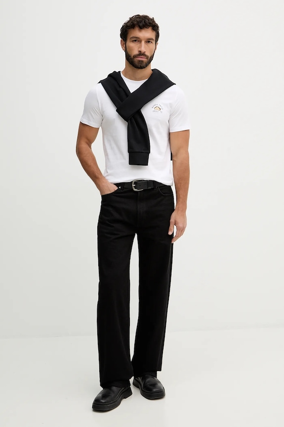 Lindbergh t-shirt bawełniany 30.400235 biały SS26