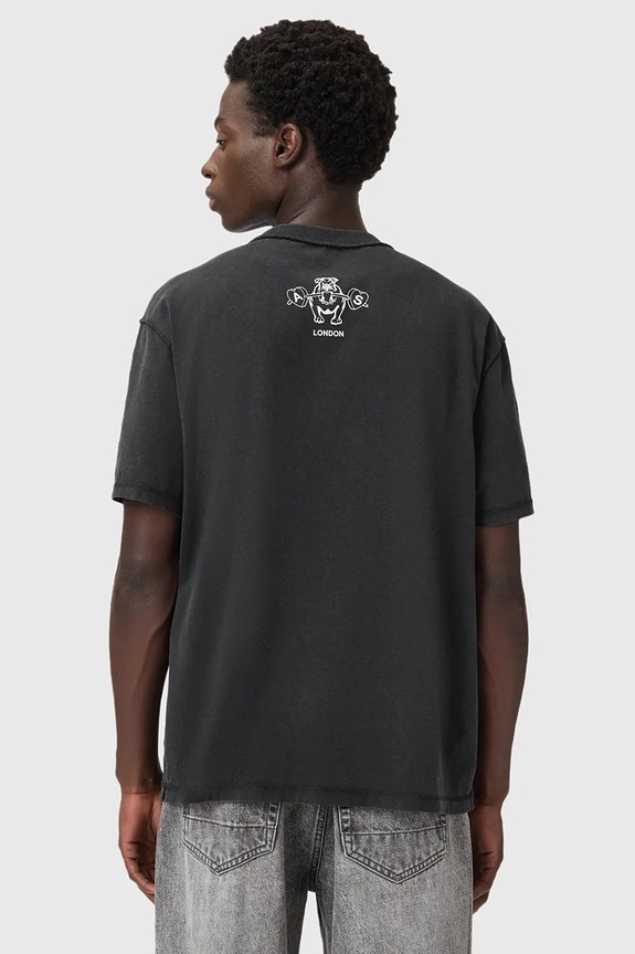 Βαμβακερό μπλουζάκι AllSaints CHINGFORD γκρί M002PD