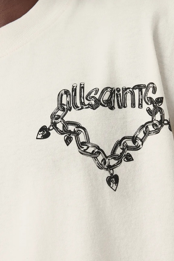 Βαμβακερό μπλουζάκι AllSaints DRIP M005PD λευκό SS26