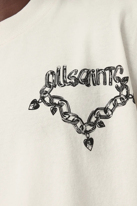 Βαμβακερό μπλουζάκι AllSaints DRIP M005PD λευκό SS26