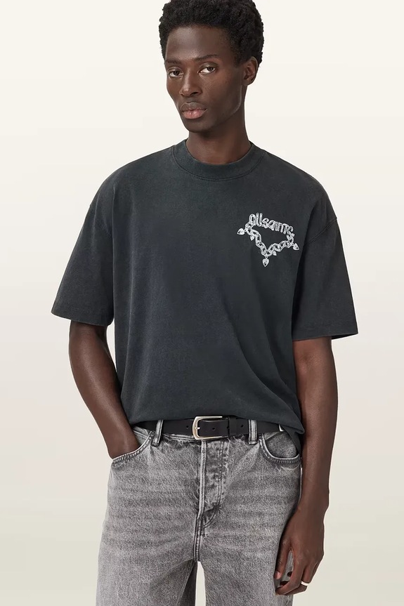Pamučna majica AllSaints DRIP pamuk crna M005PD