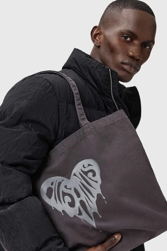 Хлопковая сумка AllSaints TRIPP M137XD серый