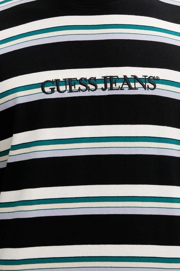 Βαμβακερό μπλουζάκι Guess Jeans M5BI40.K9XF1 μαύρο