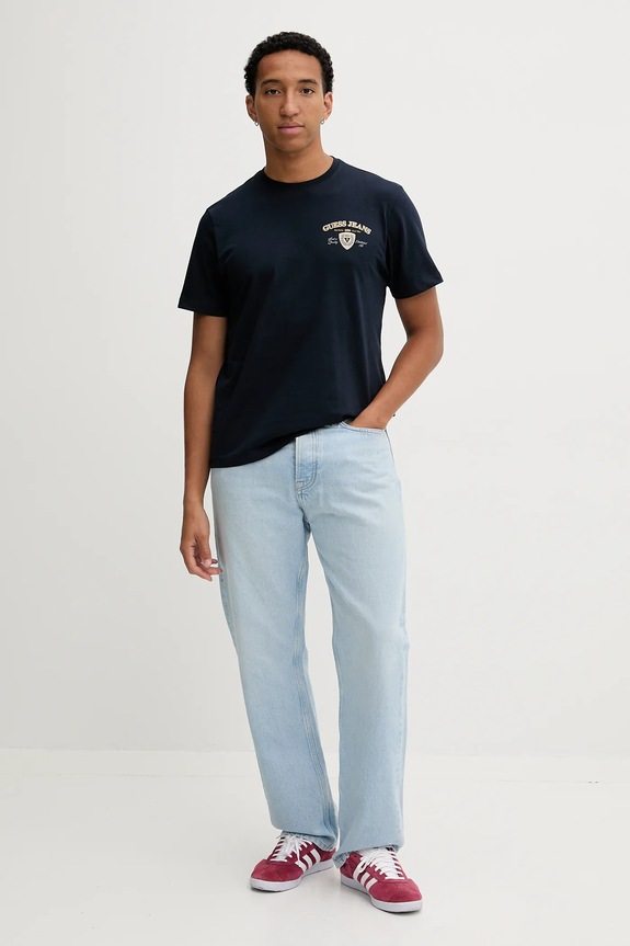Guess Jeans pamut póló M5BI41.K8FQ4 sötétkék AW25