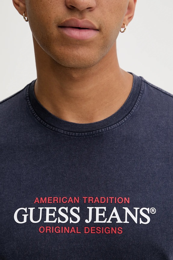 Βαμβακερό μπλουζάκι Guess Jeans M5BI25.K8FQ4 σκούρο μπλε