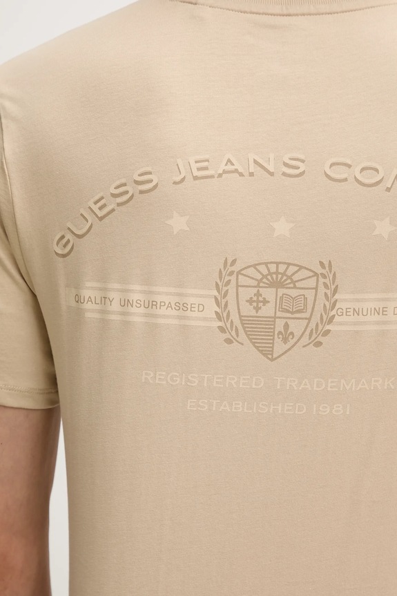 Guess Jeans t-shirt bawełniany M5BI42.K8HM0 beżowy