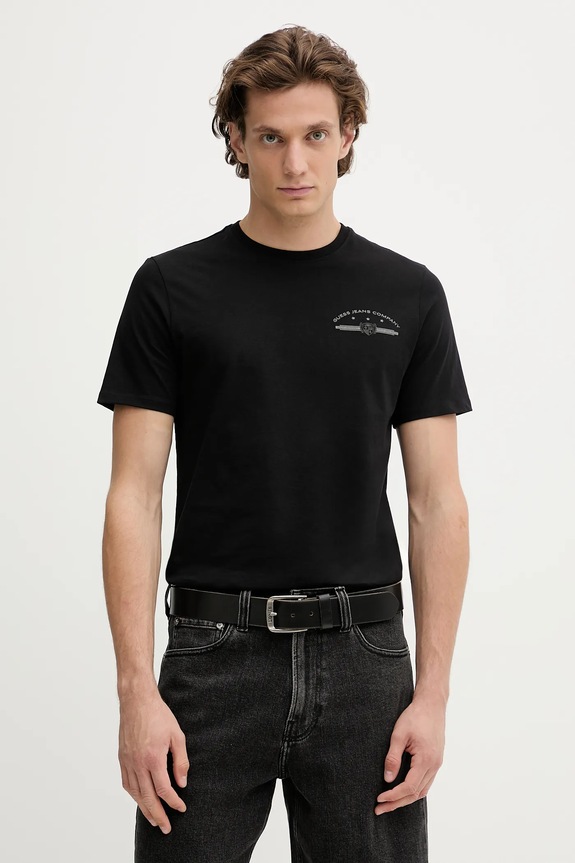 Guess Jeans t-shirt bawełniany nadruk czarny M5BI42.K8HM0