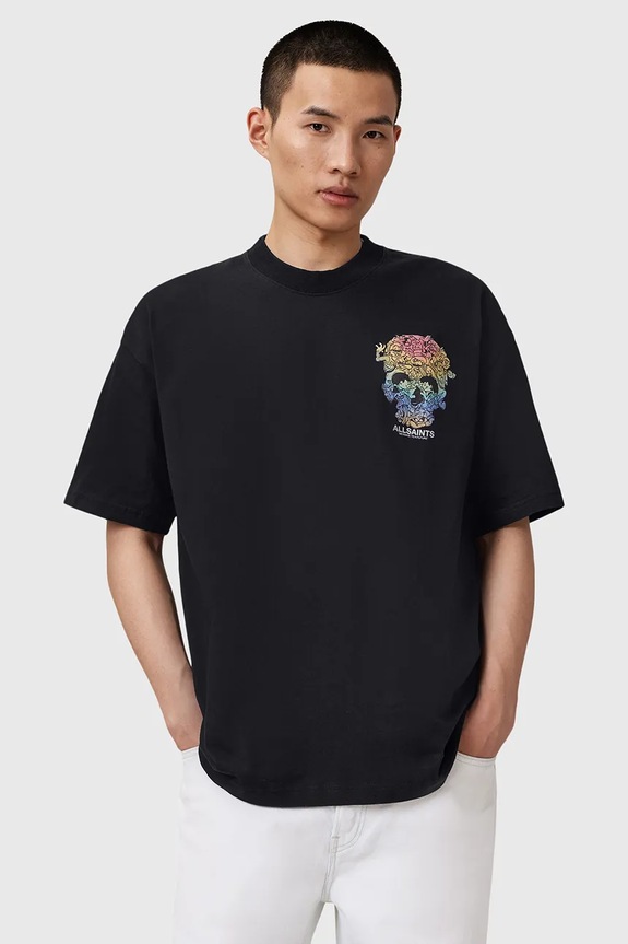 Бавовняна футболка AllSaints TRANCE чорний M022PD