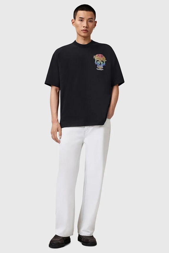Бавовняна футболка AllSaints TRANCE M022PD чорний