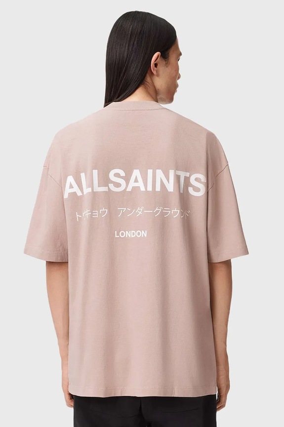 AllSaints t-shirt męski bawełniany XANDER M030JC różowy AA00