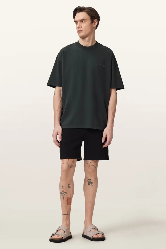 Дрехи AllSaints тениска мъжка памучна XANDER M030JC сив