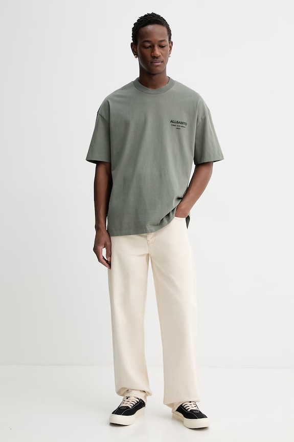 AllSaints t-shirt męski bawełniany XANDER M030JC zielony AA00