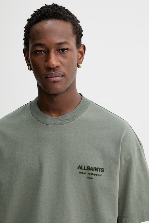 AllSaints t-shirt męski bawełniany XANDER zielony M030JC