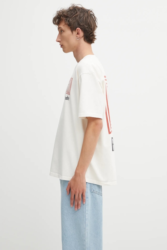 RHUDE cotton t-shirt Chevron Logo Repeat RHPF25TT03012 beige AW25
