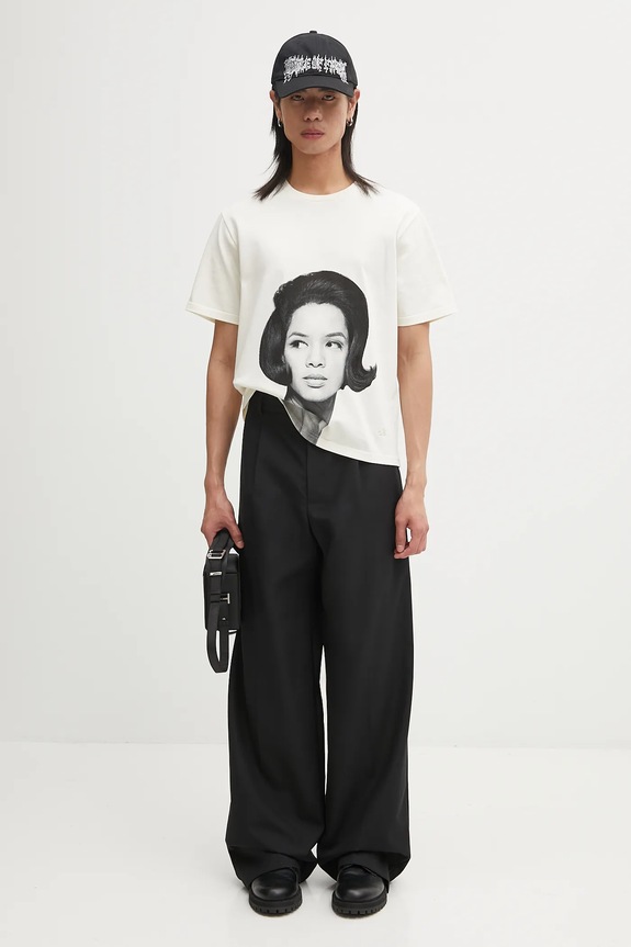 Pamučna majica Wales Bonner Selah Oversized T Shirt UA25JE29.JE01.100 bež