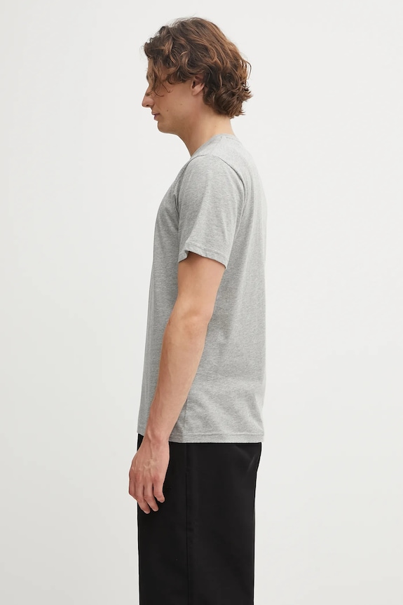 Хлопковая футболка Carhartt WIP Standard Crew Neck T-Shirt 2 шт I029370.14FXX серый AW25