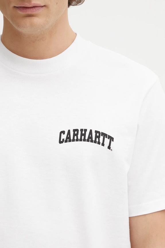 Хлопковая футболка Carhartt WIP S/S University Script T-Shirt белый I036110.00AXX