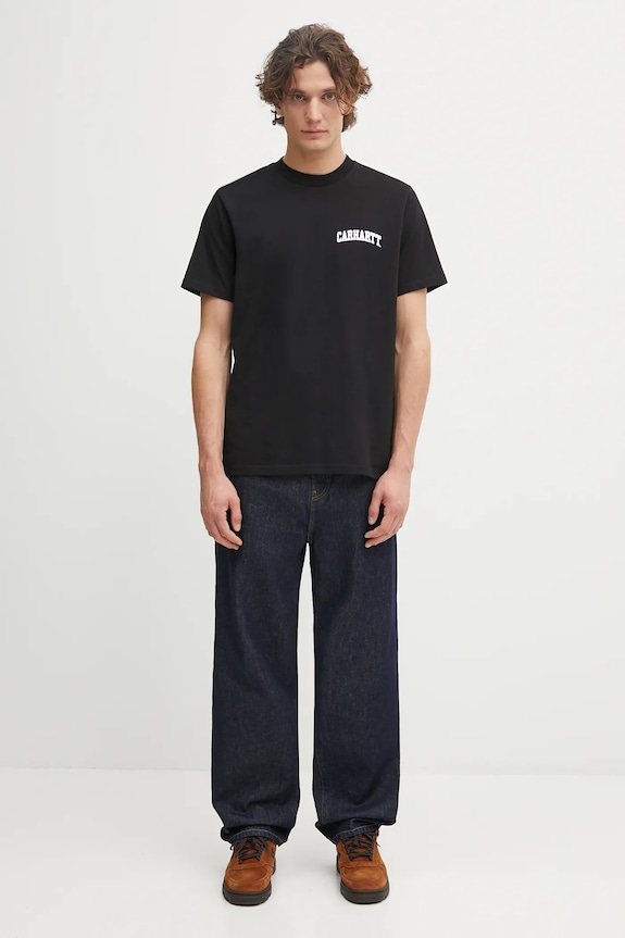 Carhartt WIP cotton t-shirt S/S University Script T-Shirt I036110.0D2XX black