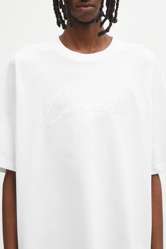 Памучна тениска Carhartt WIP S/S Ray T-Shirt бял I035306.02XX