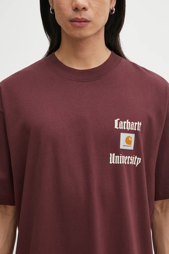 Carhartt WIP cotton t-shirt S/S Schooling Heart T-Shirt maroon I035455.33KXX