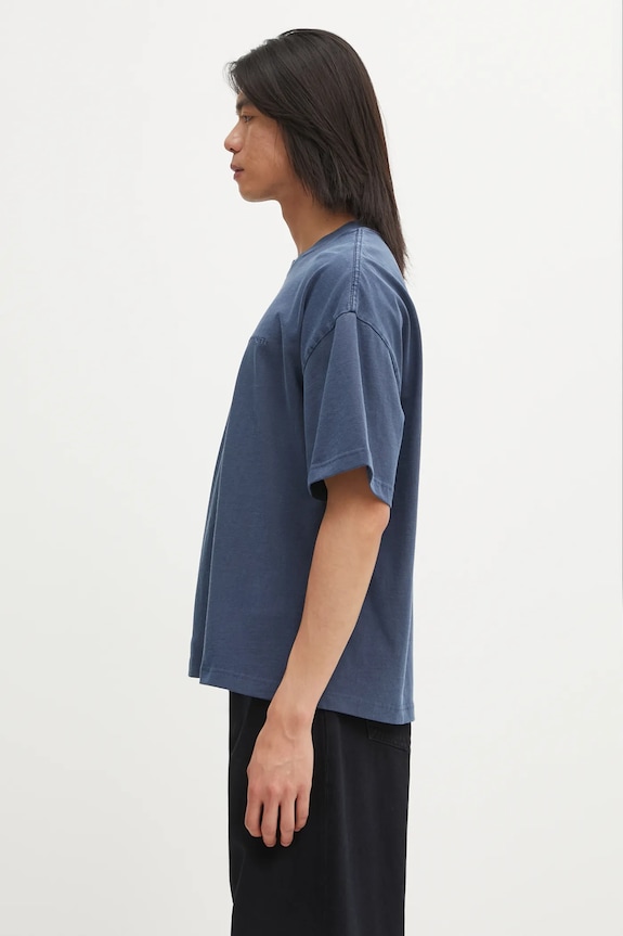 Хлопковая футболка Carhartt WIP S/S Benton T-Shirt I035590.VQGD голубой AW25