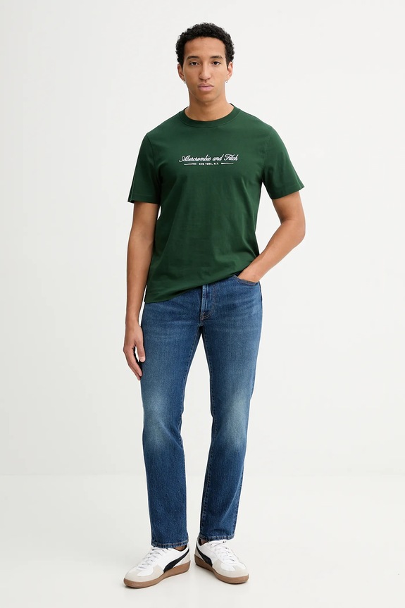 Abercrombie & Fitch tricou din bumbac KI123.5255.340 verde AW25