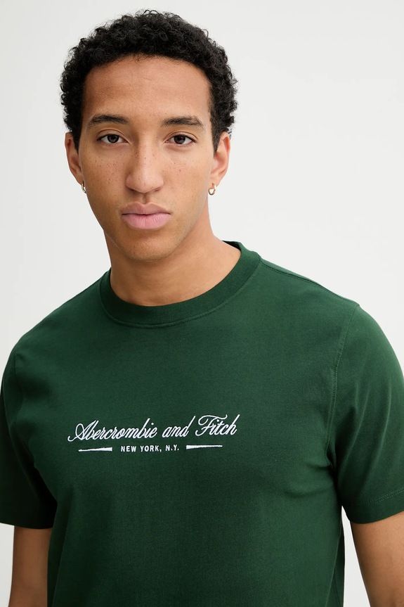 Abercrombie & Fitch tricou din bumbac verde KI123.5255.340