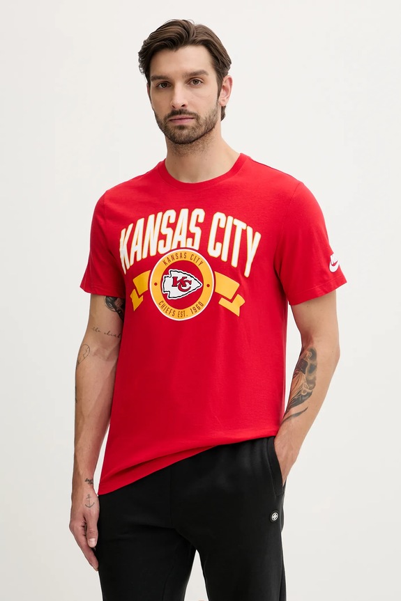 Bombažna kratka majica Nike Front and Back Essential Potisk rdeča N199.65N.7G.93P