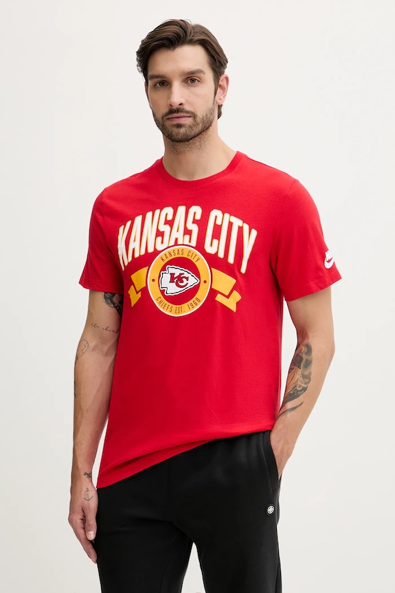 Bombažna kratka majica Nike Front and Back Essential Potisk rdeča N199.65N.7G.93P