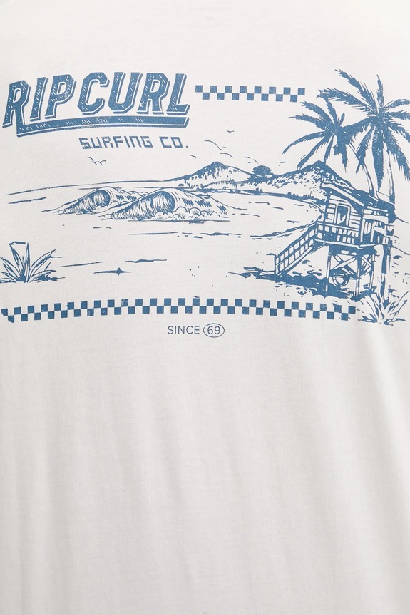 Bavlnené tričko Rip Curl 0TZMTE béžová