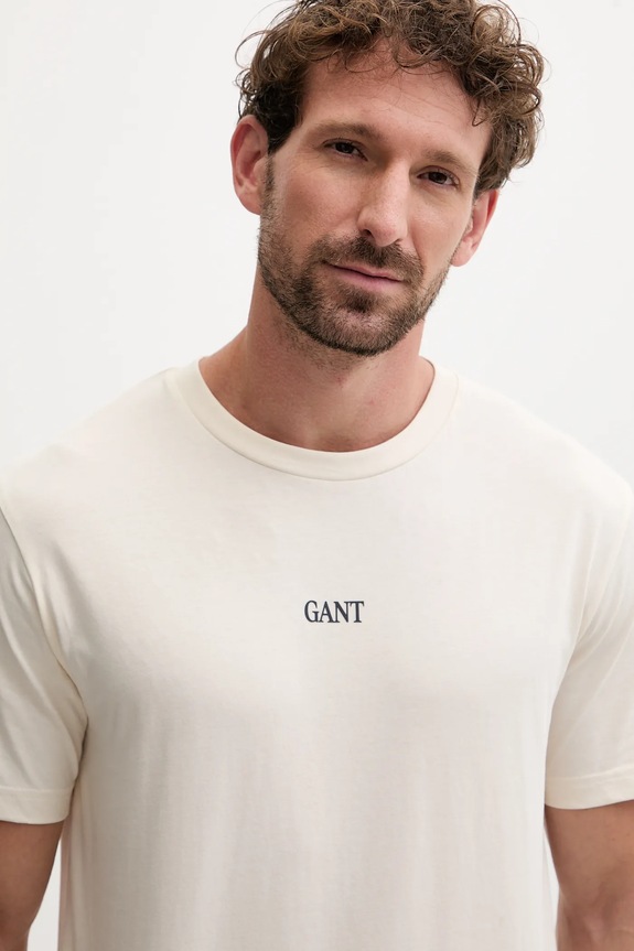Gant t-shirt bawełniany beżowy 2003362
