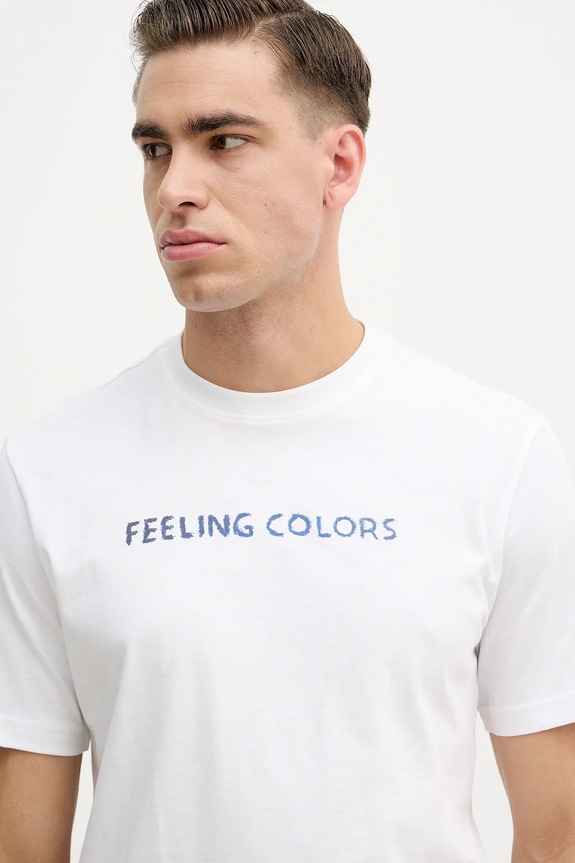 United Colors of Benetton tricou din bumbac alb 3MI5U10BD