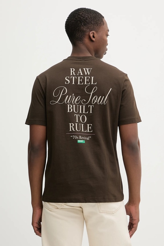 Îmbrăcăminte United Colors of Benetton tricou din bumbac 3MI5U10BG maro