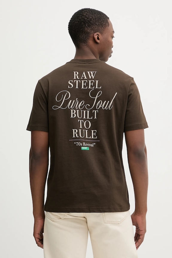 Îmbrăcăminte United Colors of Benetton tricou din bumbac 3MI5U10BG maro