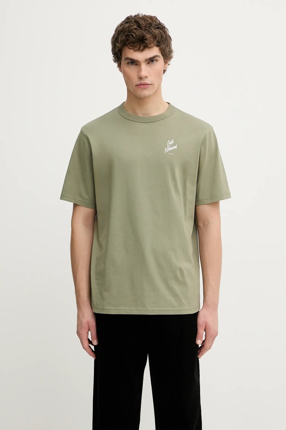 Café Kitsuné t-shirt in cotone Relax regolare verde PU00105KJ7014