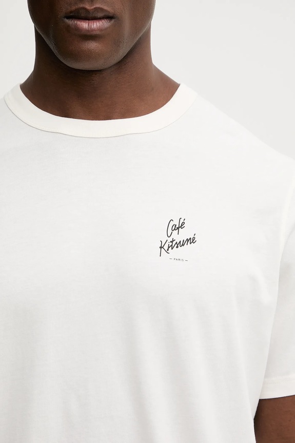 Café Kitsuné tricou din bumbac Cappuccino Relax bej PU00102KJ7014