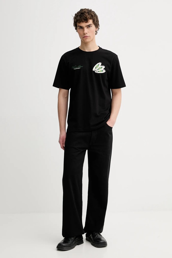Βαμβακερό μπλουζάκι Filling Pieces T-shirt DJ 422520500241 μαύρο AW25