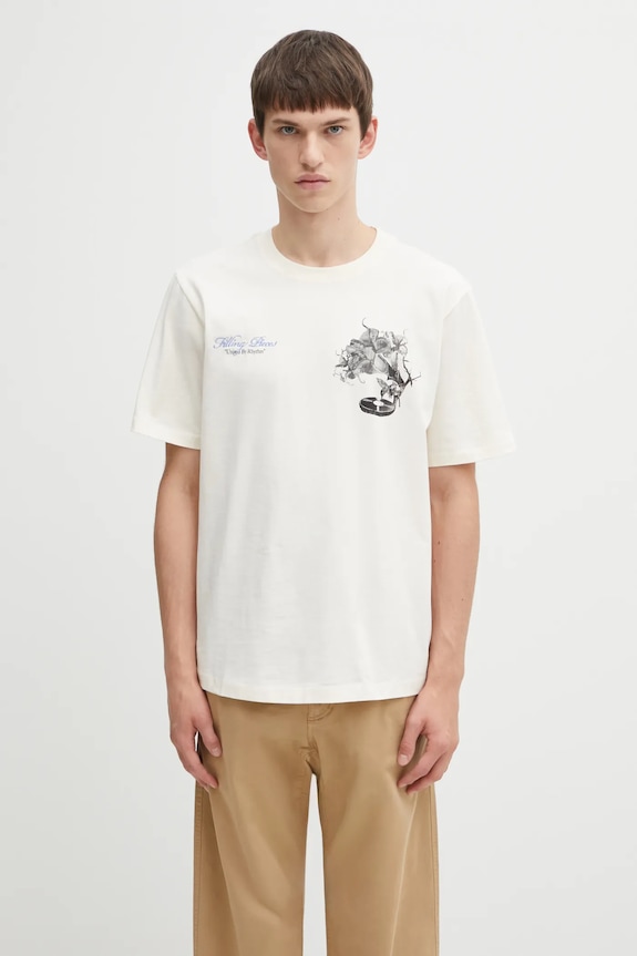 Дрехи Памучна тениска Filling Pieces Grammophone 422520500236 бежов