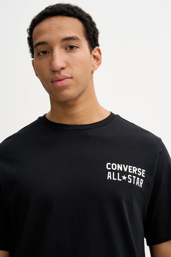 Bavlnené tričko Converse čierna CVM5T810