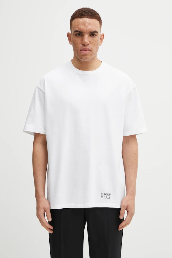 Bavlněné tričko Wacko Maria relaxed bílá 25FW.WMT.WT03
