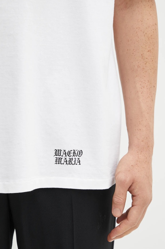 Bavlněné tričko Wacko Maria bílá 25FW.WMT.WT03
