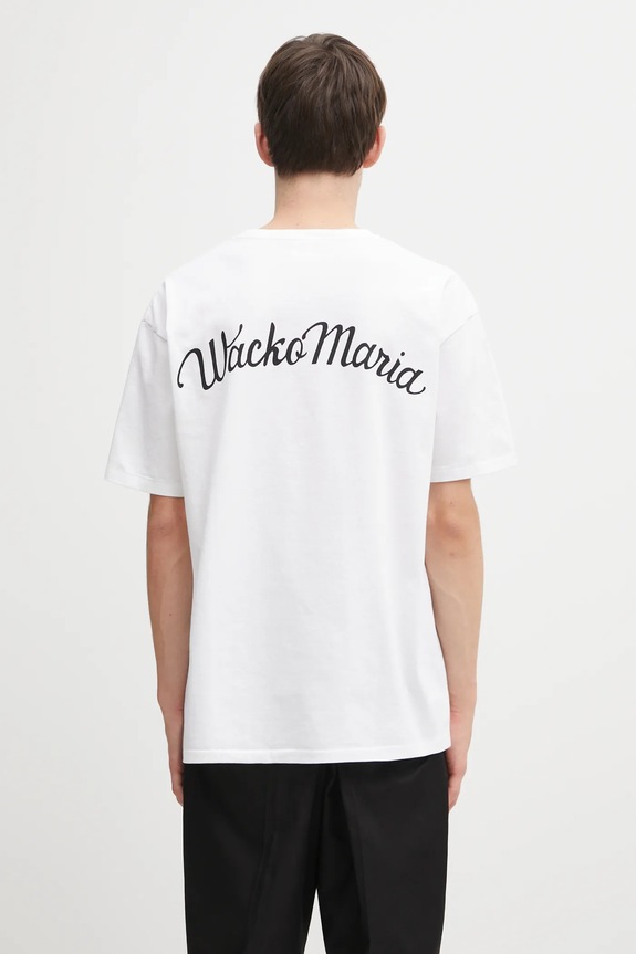 Odzież Wacko Maria t-shirt bawełniany 25FW.WMT.WT08 biały
