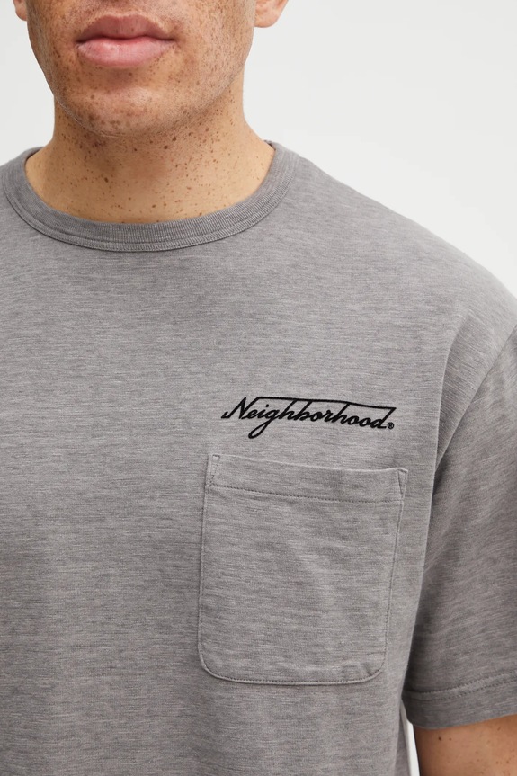 NEIGHBORHOOD cotton t-shirt HEATHER FABRIC gray 252UWNH.CSM10